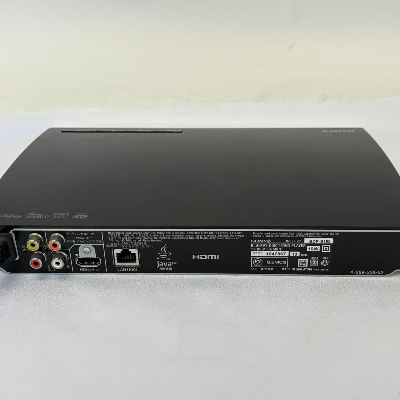 SONY BDP-S190 ブルーレイディスク/DVDプレーヤー BDP-S190 | ブルーレイディスクプレーヤー／DVDプレーヤー | ソニー