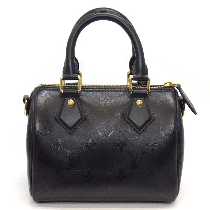 ルイ ヴィトン Louis Vuitton ハンドバッグ ショルダーバッグ スピーディ BB M57111 ノワール エンボス モノグラム ゴールド金具