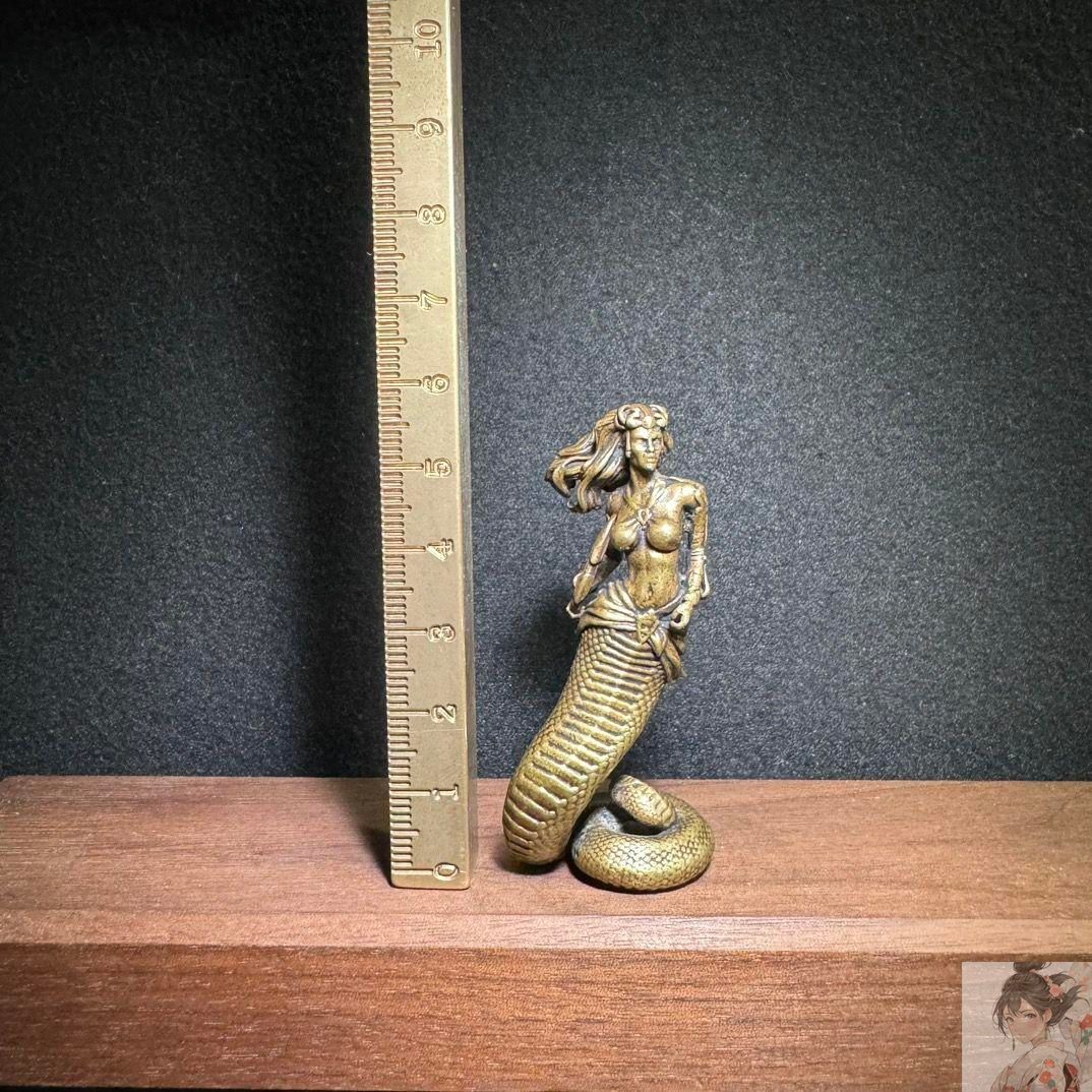 銅細工 女王 置物 蛇女 干支蛇 書道具 文房具 装飾品 工芸品