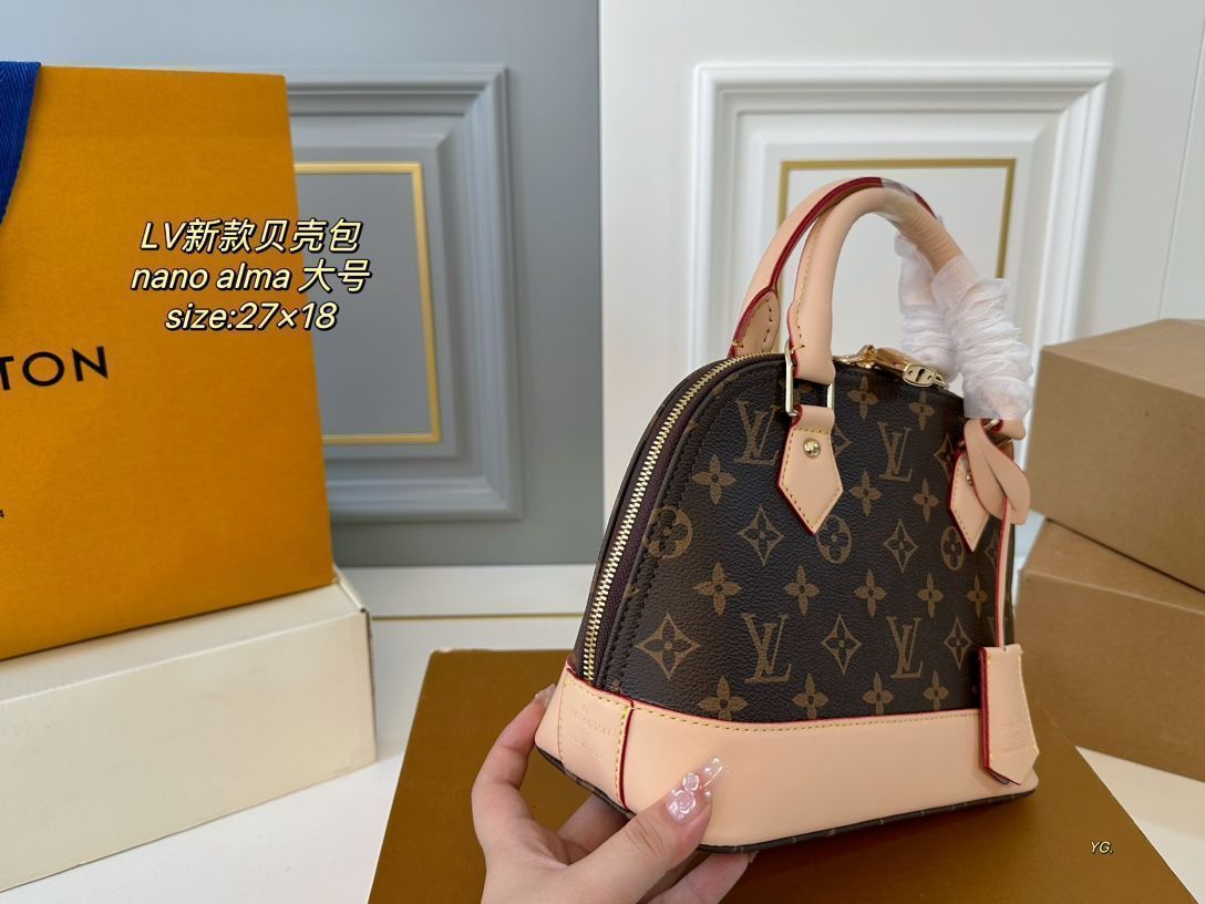 LVルイヴィトンの nano almaシェルバッグ ハンドバッグ カメラバッグ ハンドバッグ リュックサック ウエストポーチ ゼロ財布 手首バッグ 旅行バッグ 財布 ショルダーバッグ-MM輸入