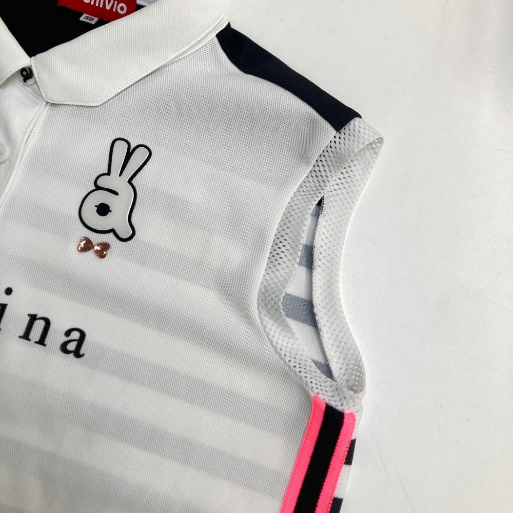 サイズ：38 ARCHIVIO アルチビオ ノースリーブ ポロシャツ ボーダー柄