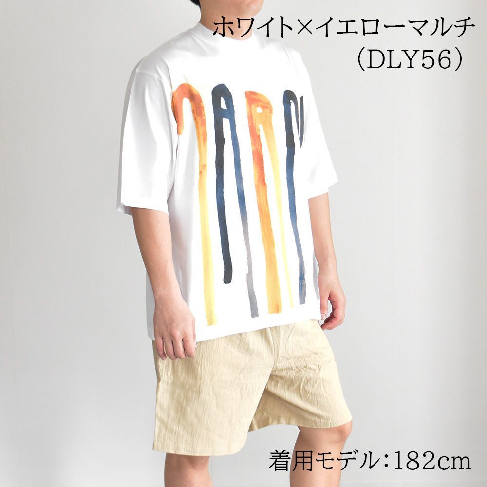マルニ Tシャツ メンズ ロゴ 半袖 おしゃれ 水彩 デザイン