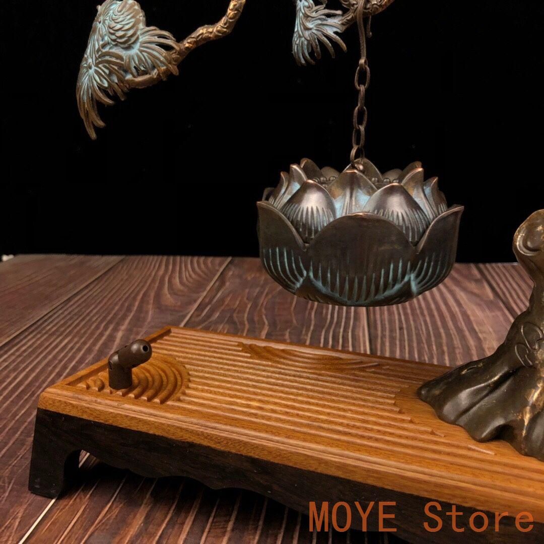 銅器 弔炉 大樹蓮華弔炉 室内薫香炉 香道具 工芸品 置物 銅製 大樹蓮華弔炉 室内檀香炉 机 書斎薫香炉 香道具 工芸品 置物