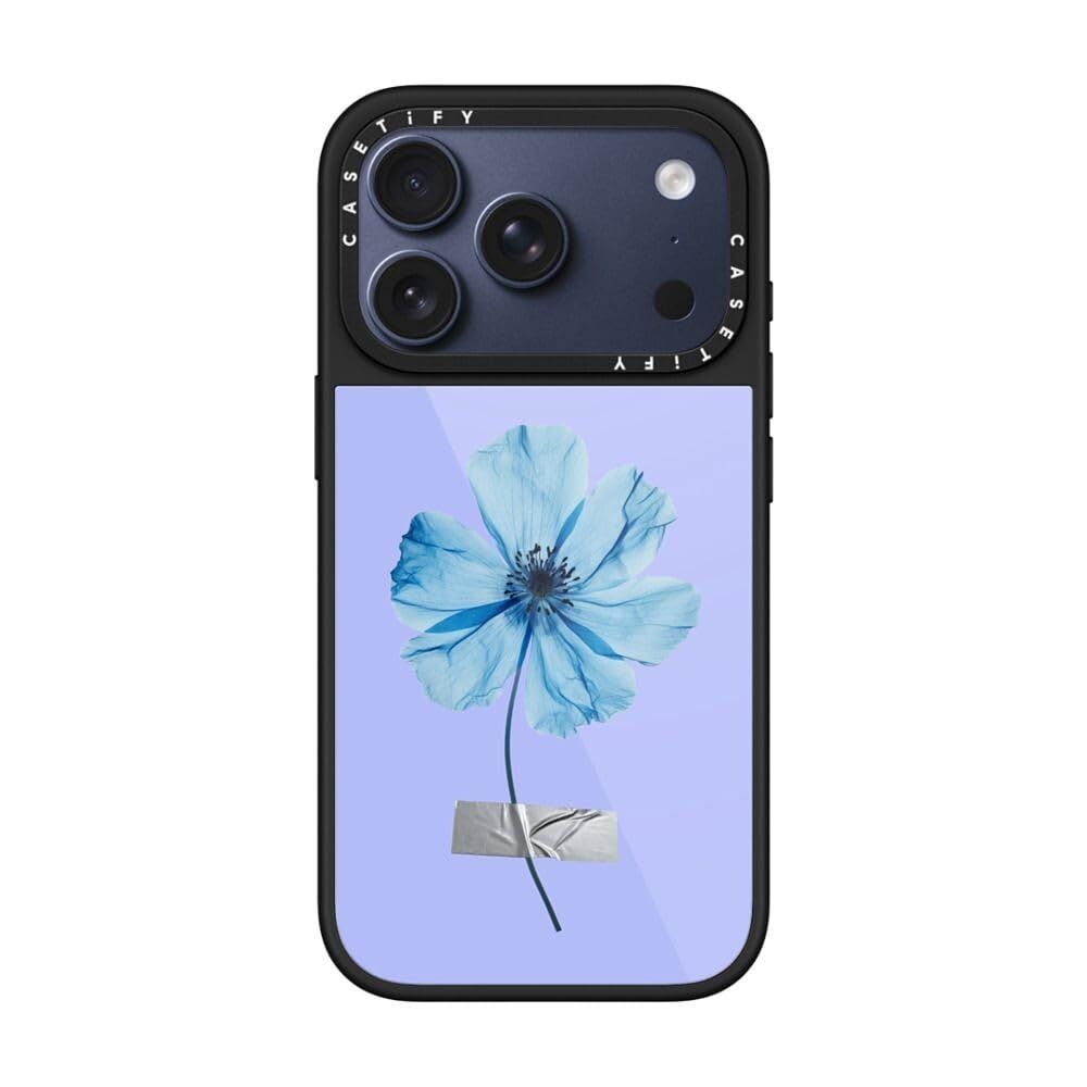 数量 CASETiFY グレーズ iPhone 17 Pro ケース 傷つけ防止 黄変防止 MagSafe対応 - Blue Blossom with Tape - Cloud Nine - クリア