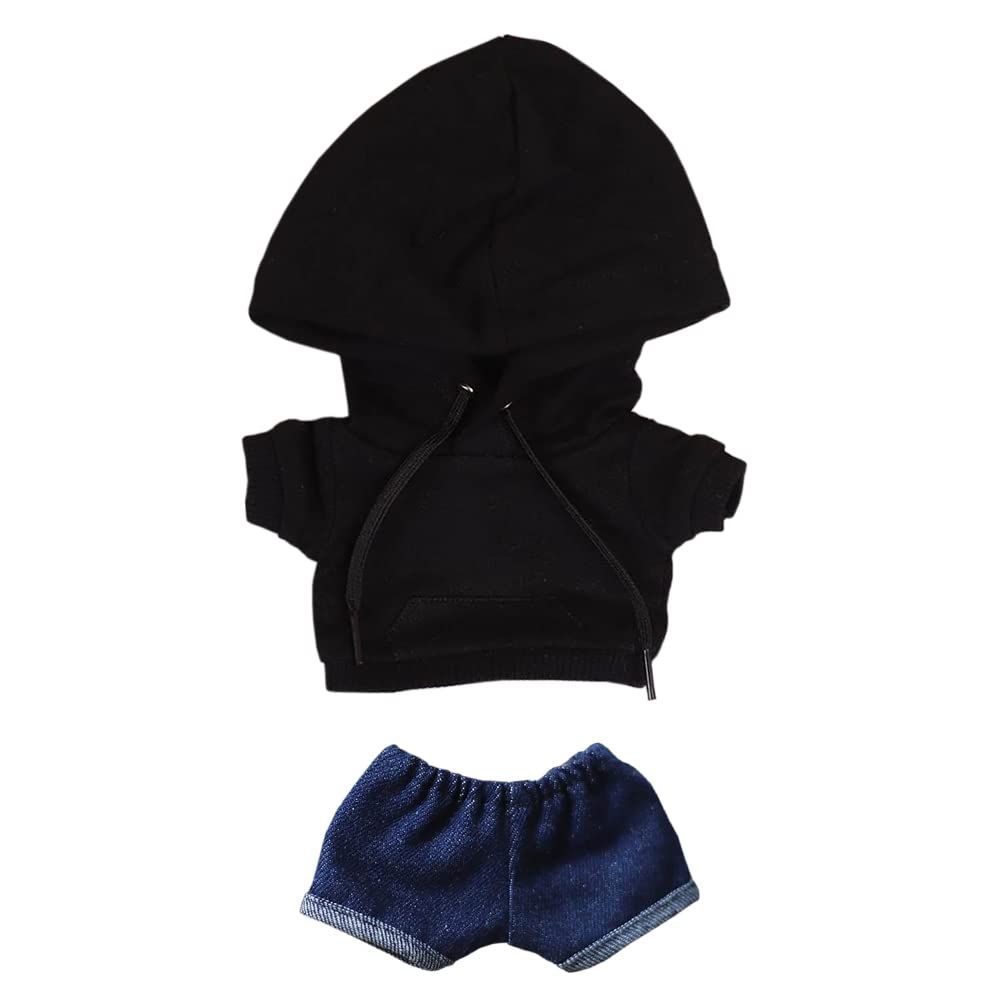 (black) 服　ポケット　パーカー　ジーンズ　綿人形の服　着せ替え ぬいぐるみ niannyyhouse　15cm