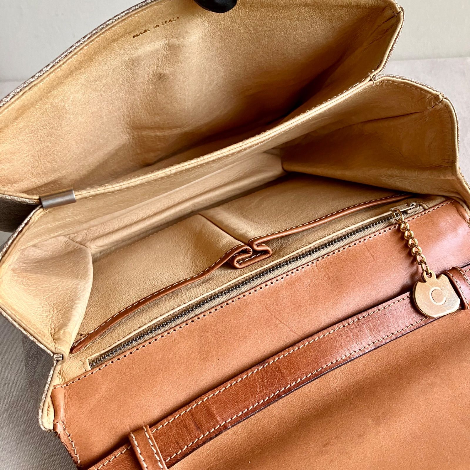 Celine セリーヌ ショルダーバッグ マカダム柄 トリオンフ ゴールド