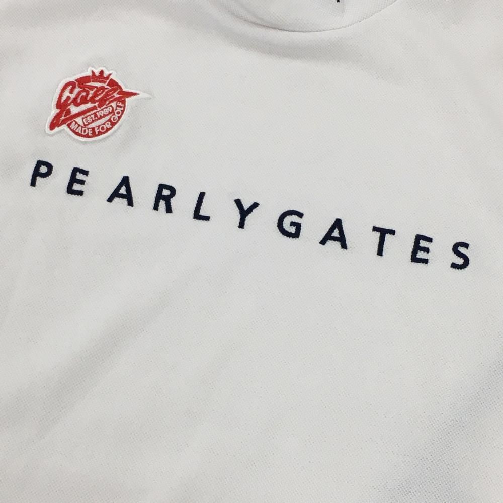 PEARLY GATES - 【美品】パーリーゲイツ ノースリーブハイネックシャツ 白 ロゴ刺しゅう レディース 1(M) ゴルフウェア PEARLY GATES 美品】パーリーゲイツ ノースリーブハイネックシャツ 白 ロゴ