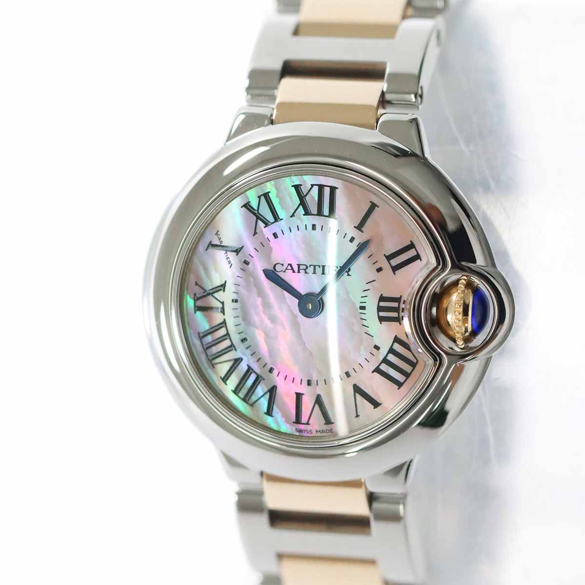 カルティエ Cartier バロンブルー SM 28mm コンビ W6920034 レディース