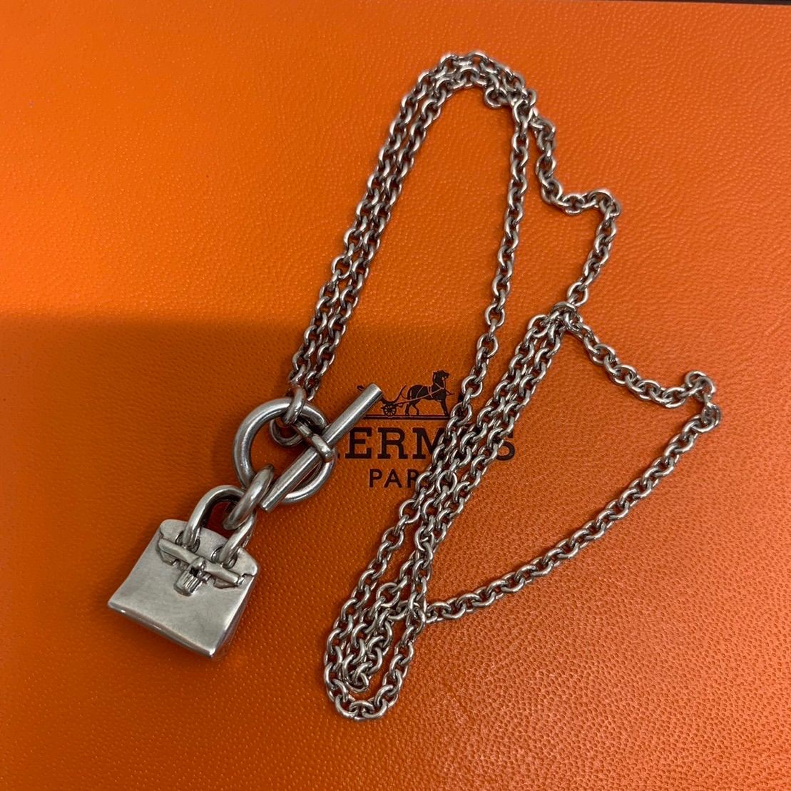 HERMES エルメス バーキン アミュレット ネックレス AG925 シルバー アクセサリー レディース