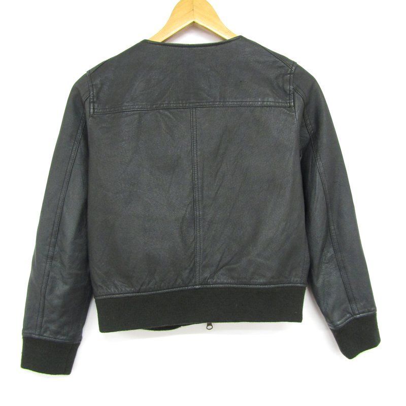 ノーカラーレザージャケット  Laxmi  黒　革　サイズ38