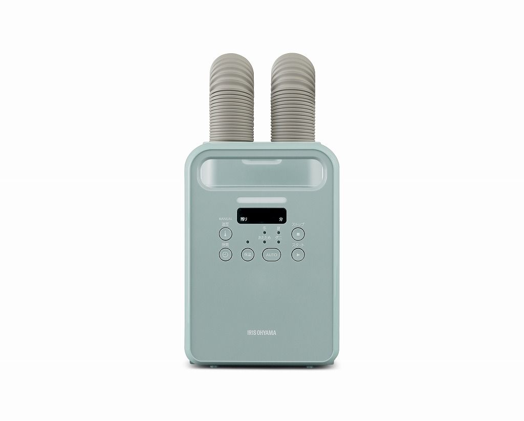アイリスオーヤマ 布団乾燥機 ふとん乾燥機 布団2組 靴2組対応 ダニ退治 カラリエ 温風機能 マット不要 木目調 ツインノズル グリーン FK-RW2-G IRIS OHYAMA