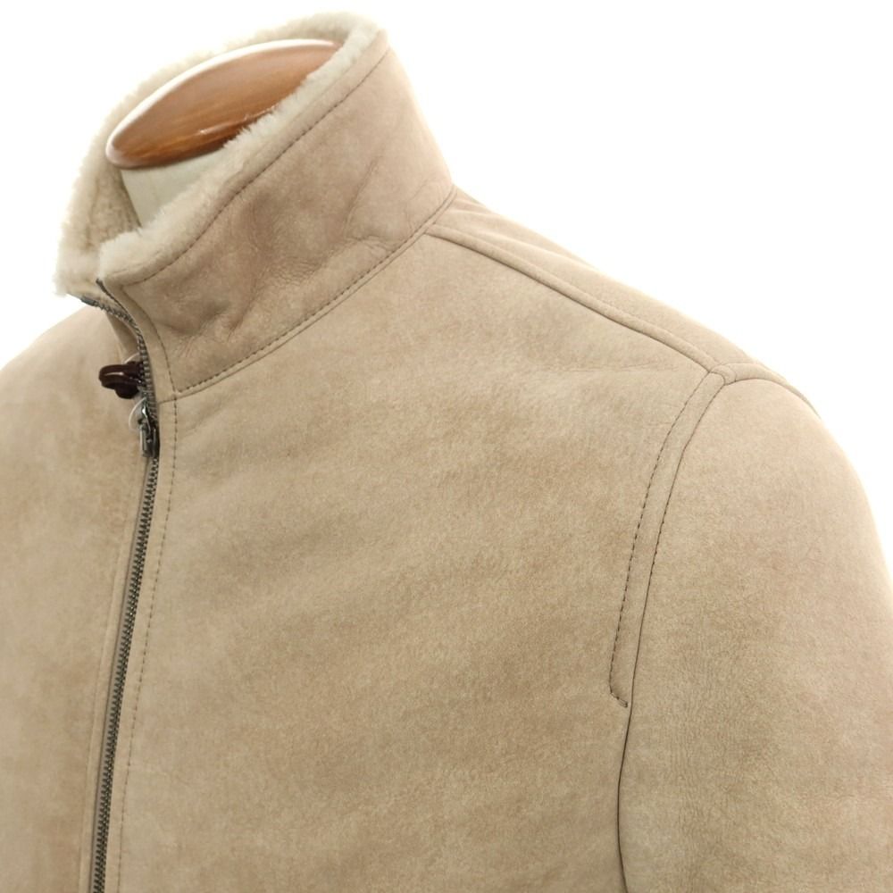 新品】バルバ BARBA ムートンレザー ジップアップブルゾン ベージュ