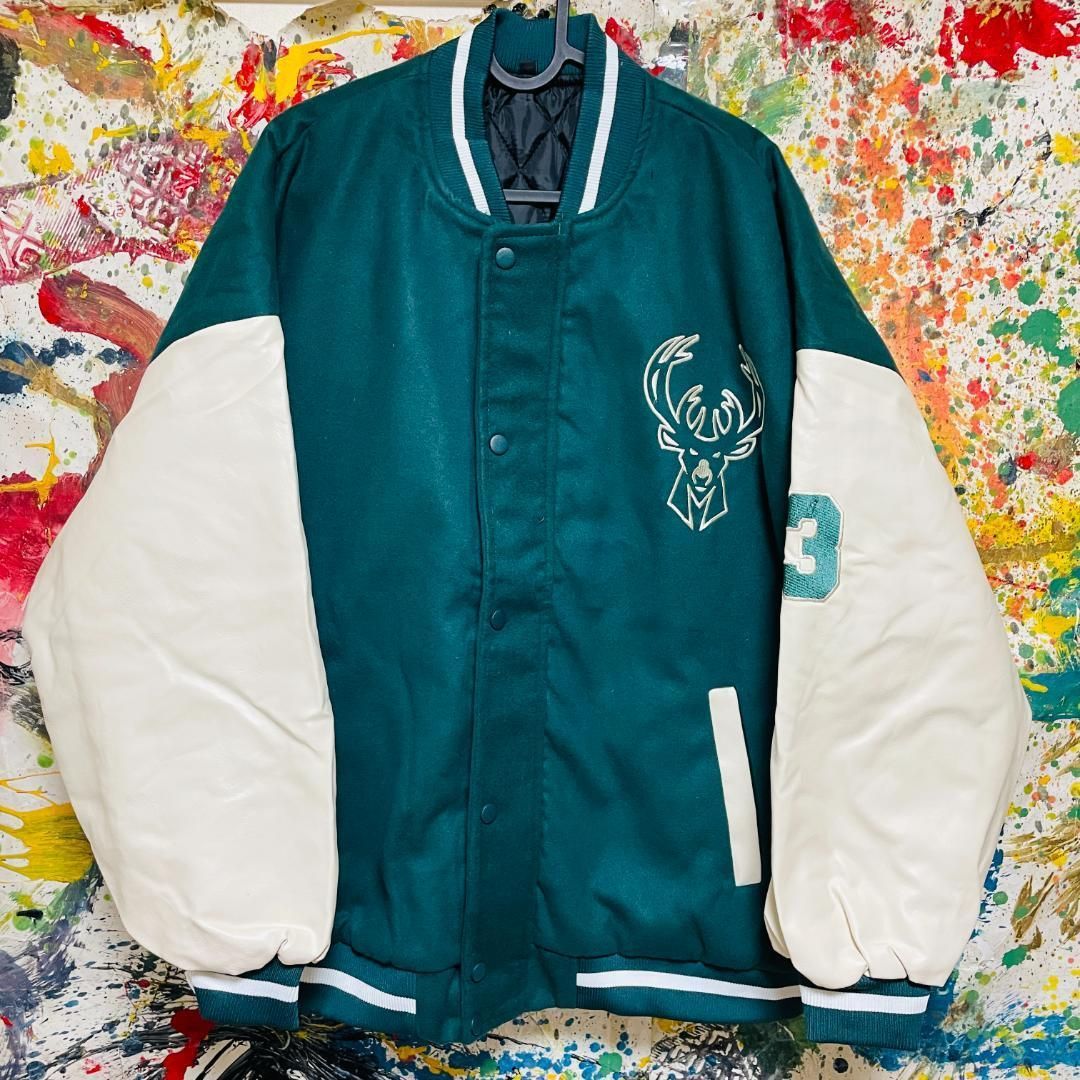 Boston Celtics スタジャン ブルゾン チームジャケット 秋冬 緑 