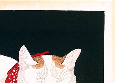 高橋松亭 高橋弘明 白猫 約56×40.2cm 【追跡あり】大サイズ 複製