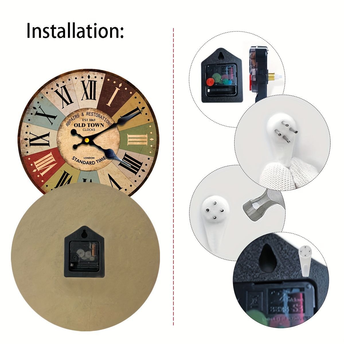 壁掛け時計 ギリシャ文字 レトロ おしゃれ 20cm/30cm ウォールクロック