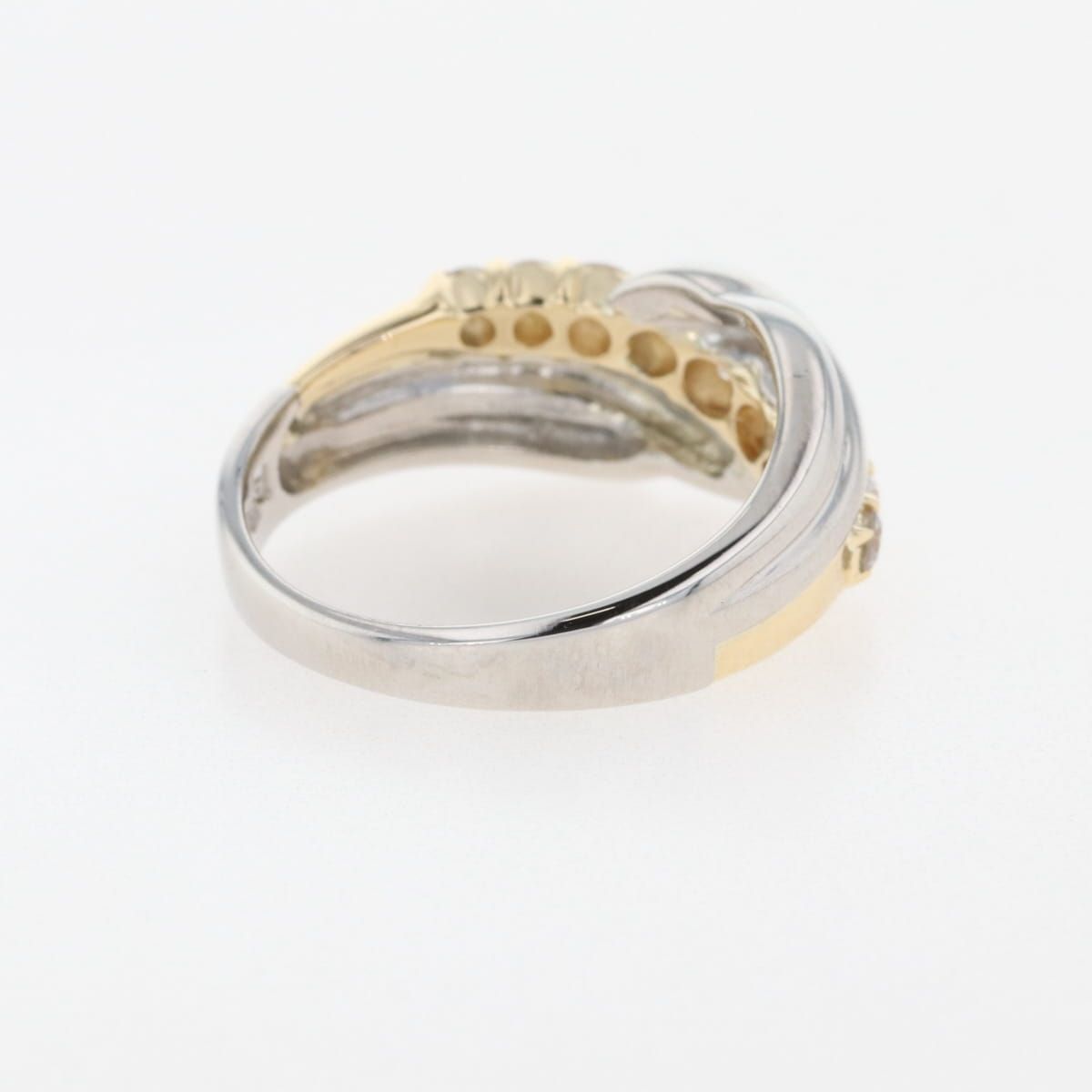 Pt900 750(K18) メレダイヤ2p リング 12号 ユーズド ランバン Pt900 750(K18) メレダイヤ2p リング 12号 ユーズド ランバン ジェム