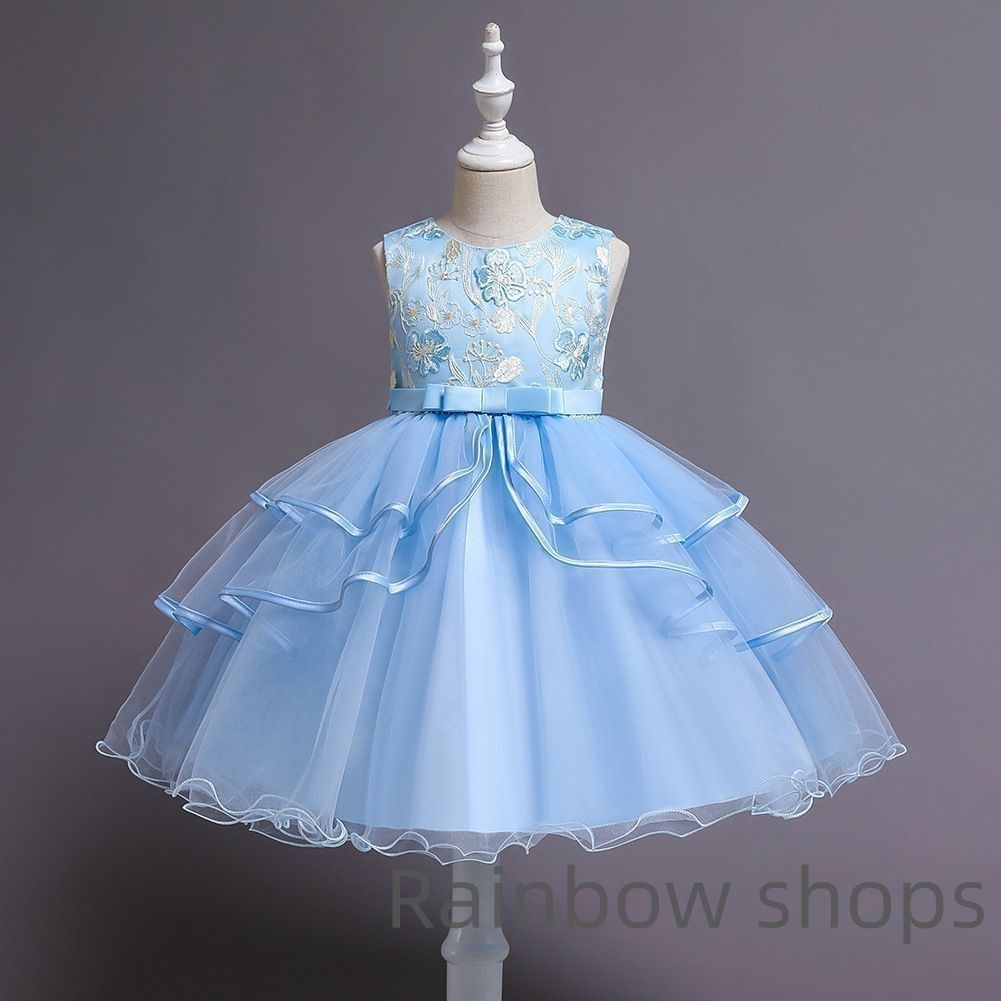 新品未使用】キッズ ジュニアドレス 120cm 水色 フォーマル 結婚