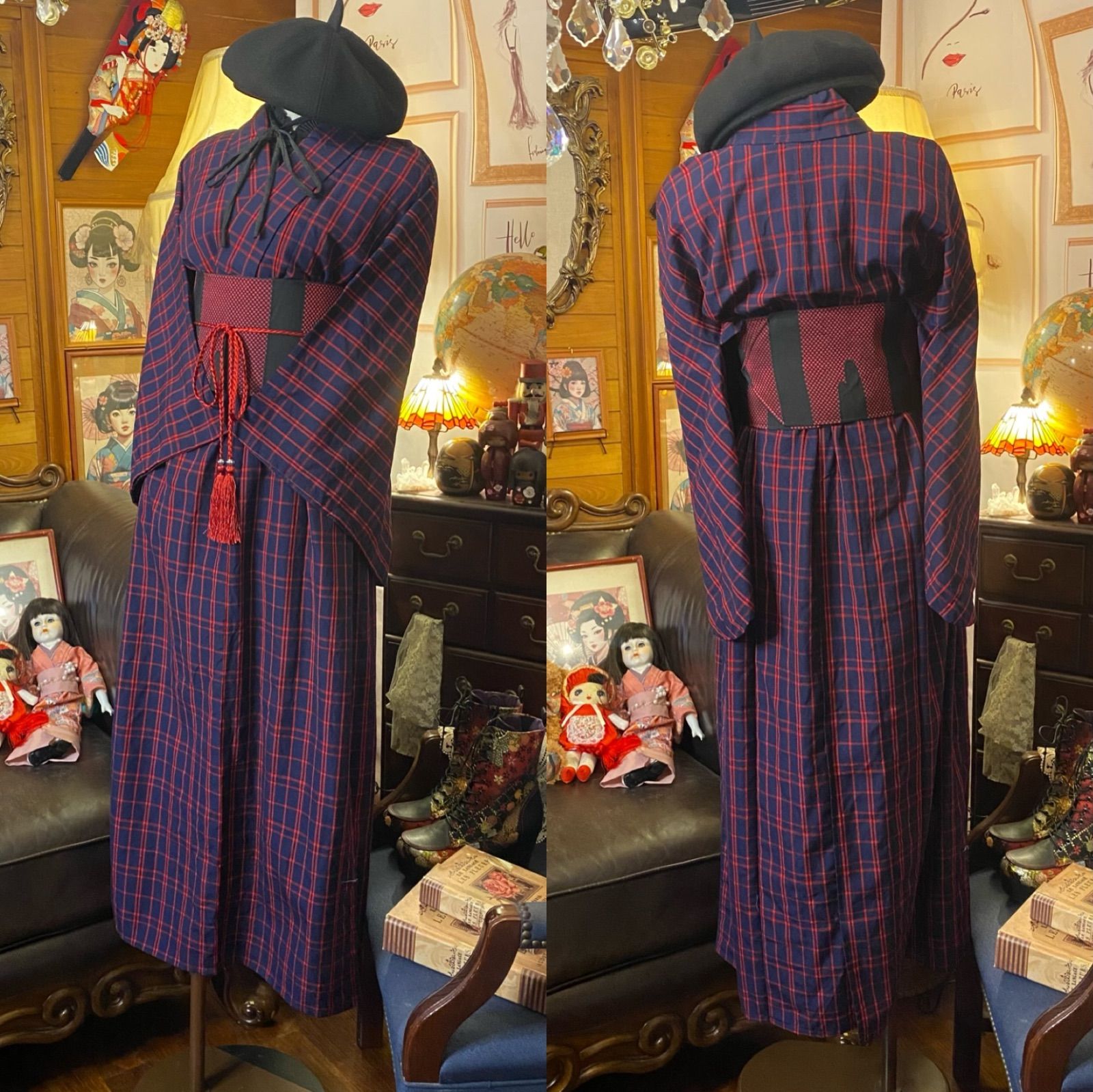 和洋折衷 アンサンブル 着物 和 ハンドメイド リメイク