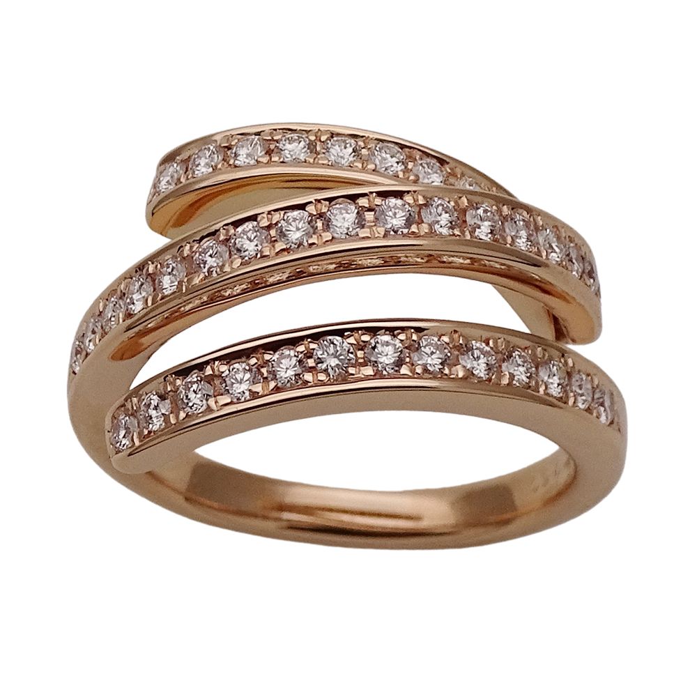 クイーン Queen リング レディース ブランド 指輪 750PG ダイヤモンド D0.60 ピンクゴールド 約12号 ジュエリー 磨き済み