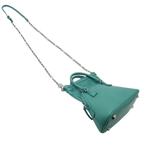 美品 19SS⭐️メゾンマルジェラ 5AC ハンドバッグ レザー ブルー系 入手困難 19SS⭐️メゾンマルジェラ 5AC ハンドバッグ レザー