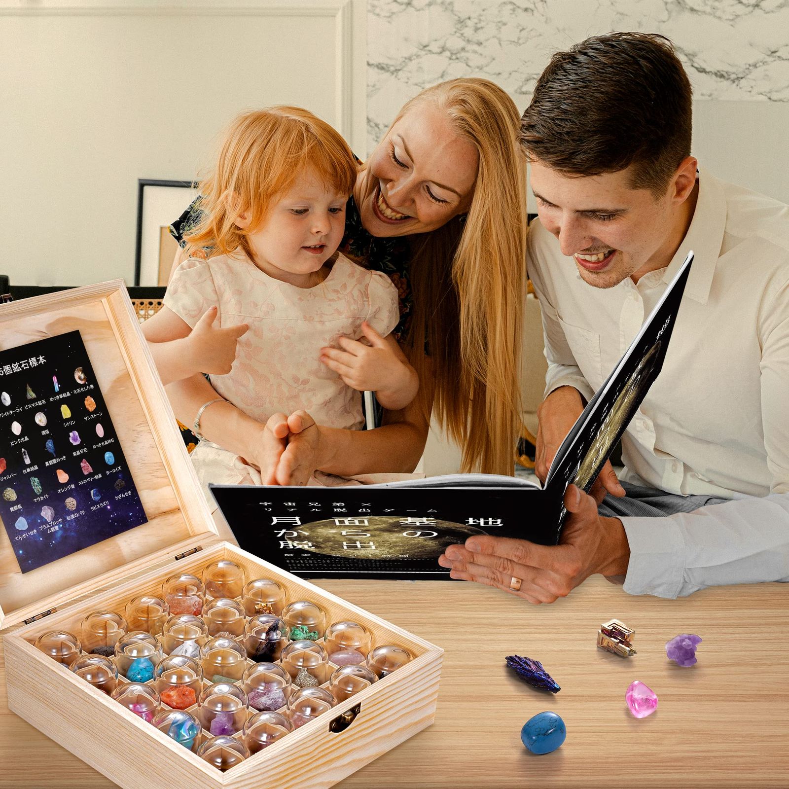 鉱石標本 鉱物標本 岩石標本 天然石 セットガラスカバー 鉱石 防塵 置物 オーナメント 展示 標本ボックス テーブル ビスマス結晶 地質科学 装飾品 小物 卒業 入園 子供新年プレゼント バレンタイ