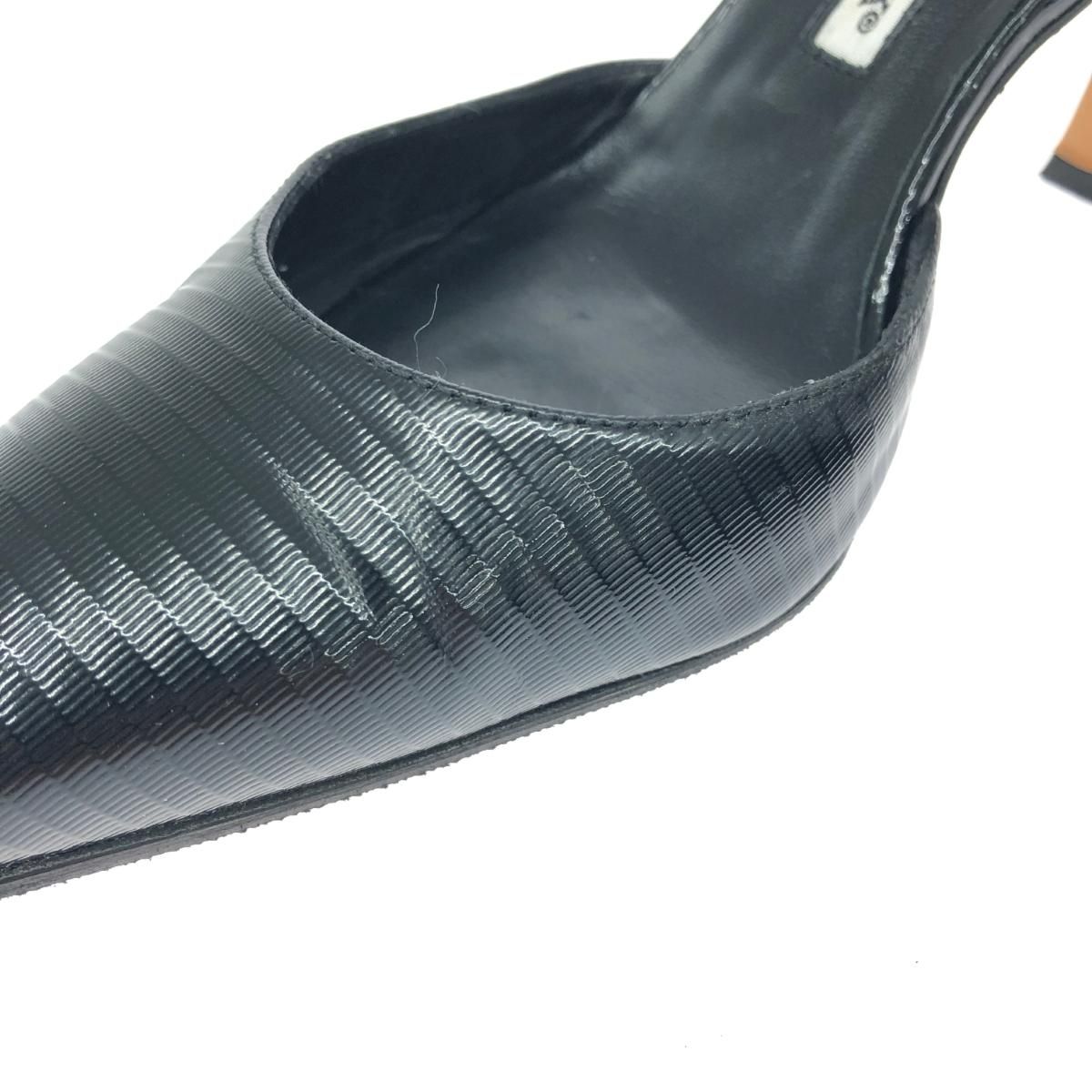 美品✨マロノブラニク　バックストラップ　ブラック MANOLO BLAHNIK マノロブラニク 表記サイズ:35.5 バック
