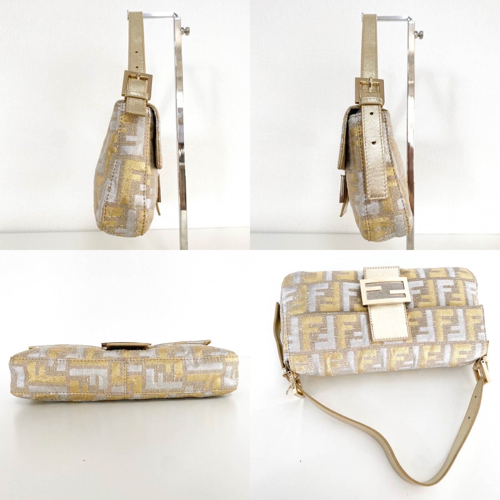 FENDI / フェンディ】バゲット ズッカ柄 ゴールド×シルバー - メルカリ