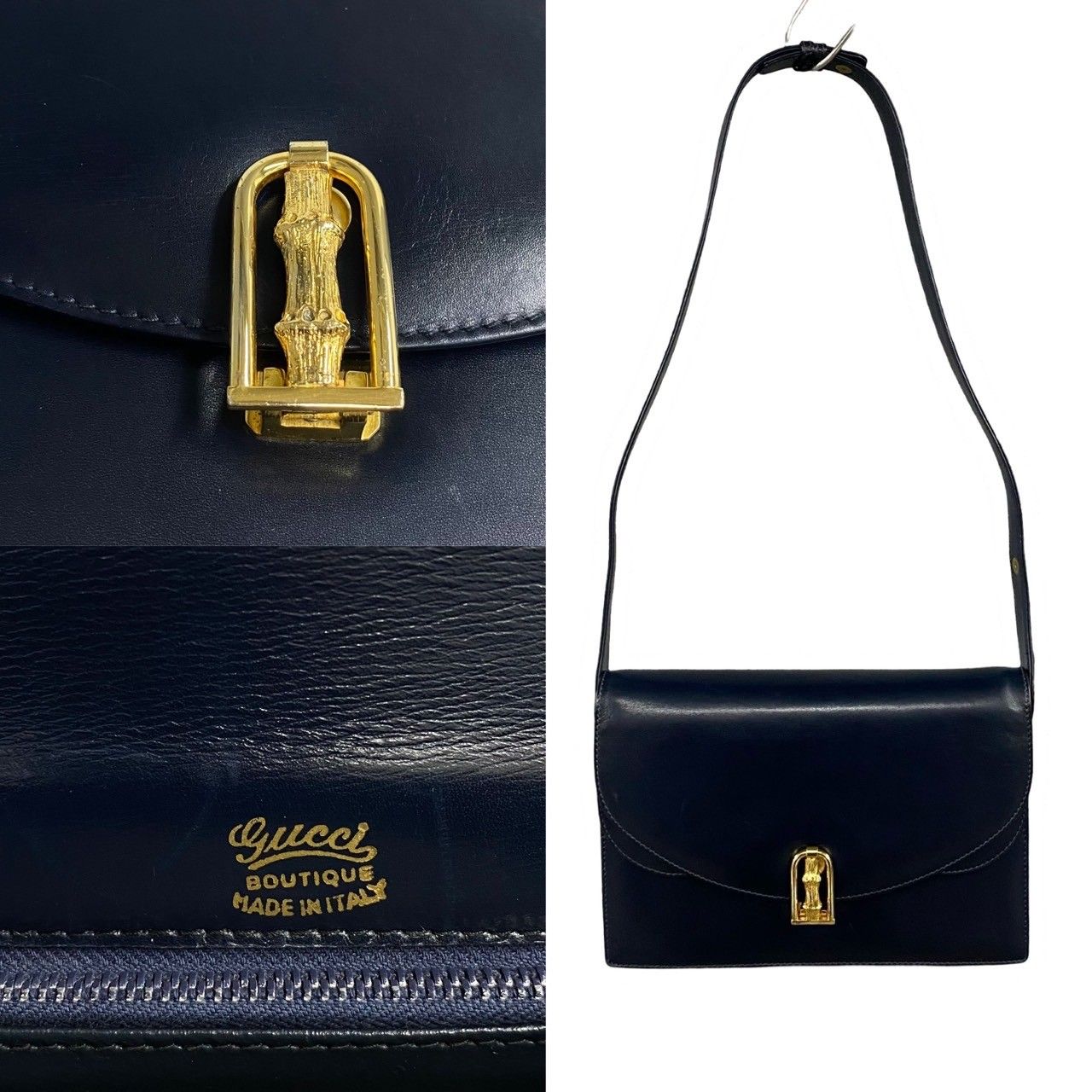 極 美品 希少品 GUCCI グッチ オールドグッチ ヴィンテージ レザー 本 