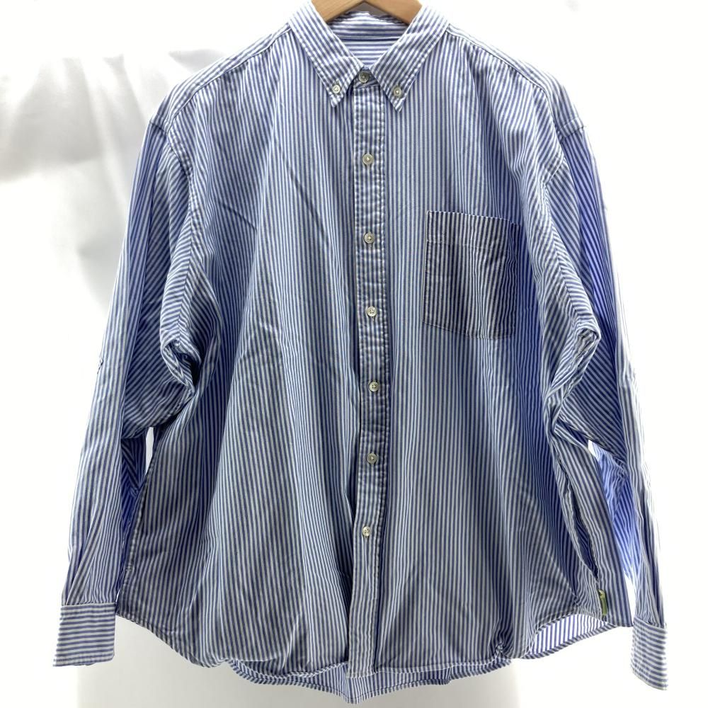 中古】BEAMS×SSZ 22AW ELBOW PATCH SHIRT ストライプ長袖シャツ サイズ