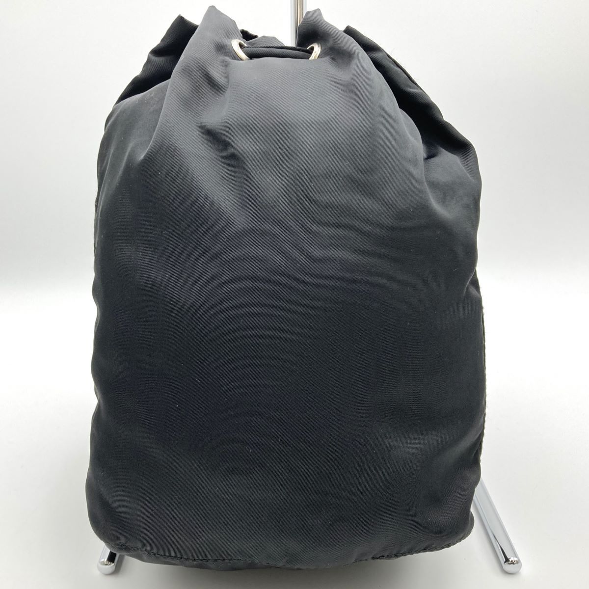 美品 PRADA プラダ ポーチ 巾着 小物入れ トライアングルロゴ ブラック