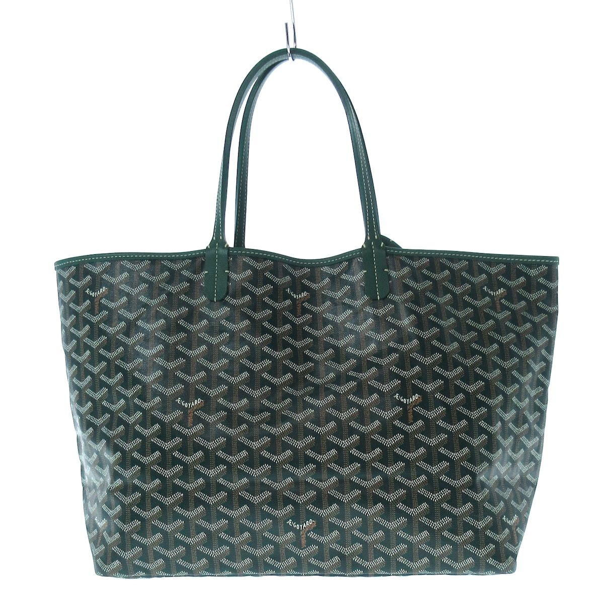 GOYARD(ゴヤール) トートバッグ美品 サンルイPM グリーン×白×ベージュ コーティングキャンバス×レザー - メルカリ