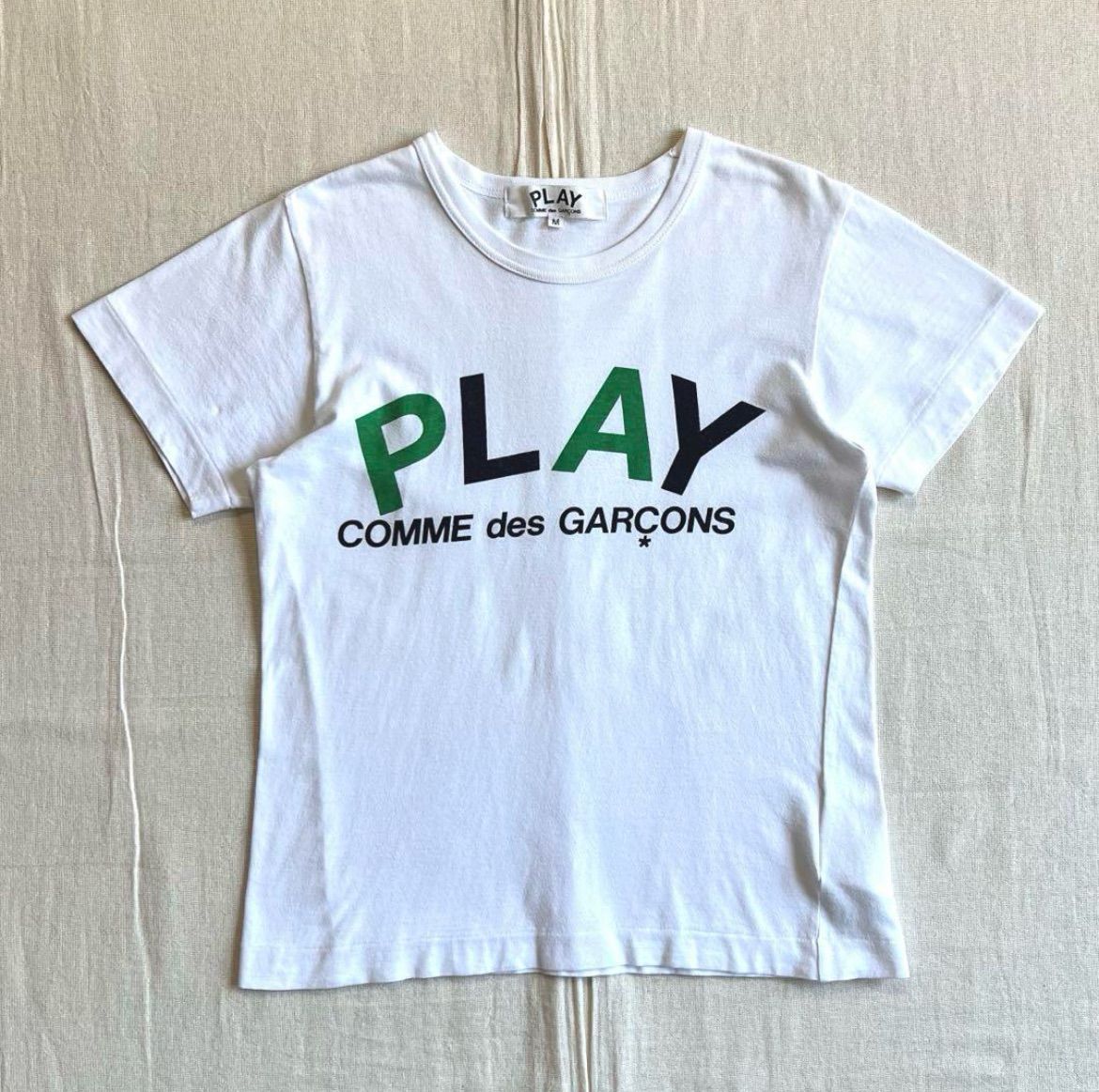 希少 00s 当時物 PLAY COMME des GARÇONS コムデギャルソン 白 短丈T 