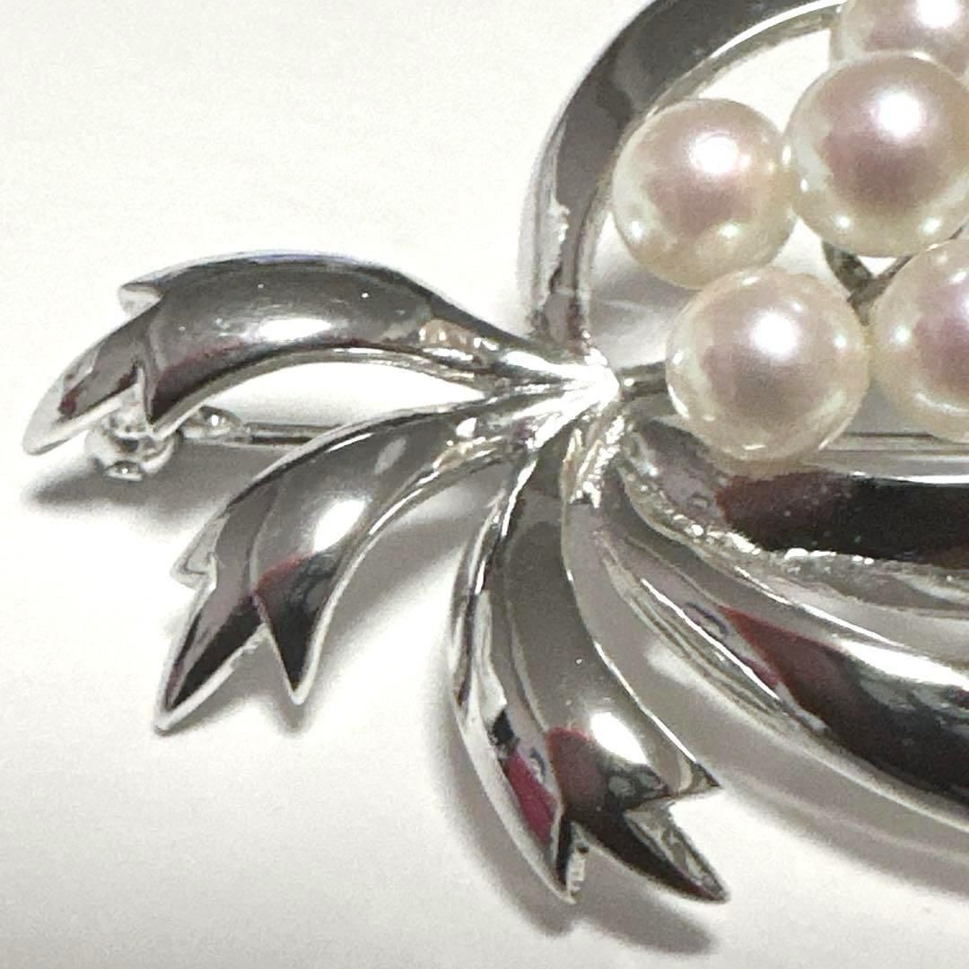 ミキモト MIKIMOTO ブローチ ペントップ SV パール シルバー 極美品