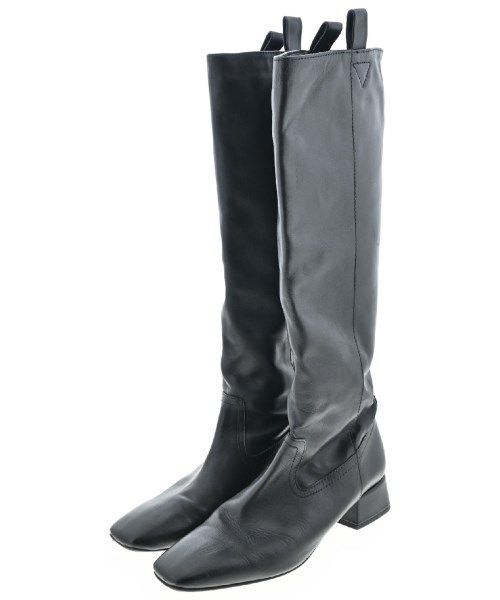 ブラックレザーニーハイブーツ ブラックレザー ニーハイブーツ OBL T