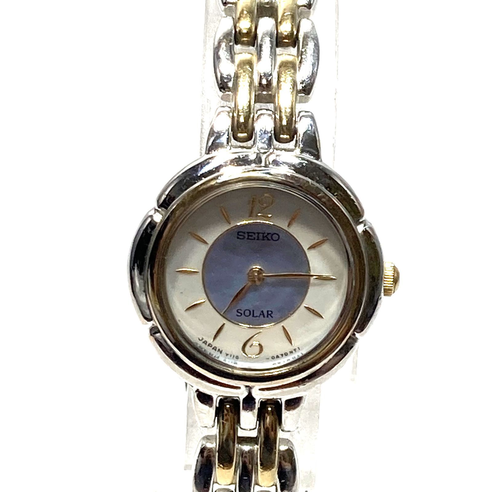 稼働品】SEIKO 腕時計 ソーラー式 2針 ラウンド シルバー 稼働品】SEIKO 腕時計 ソーラー式 2針 ラウンド シルバー