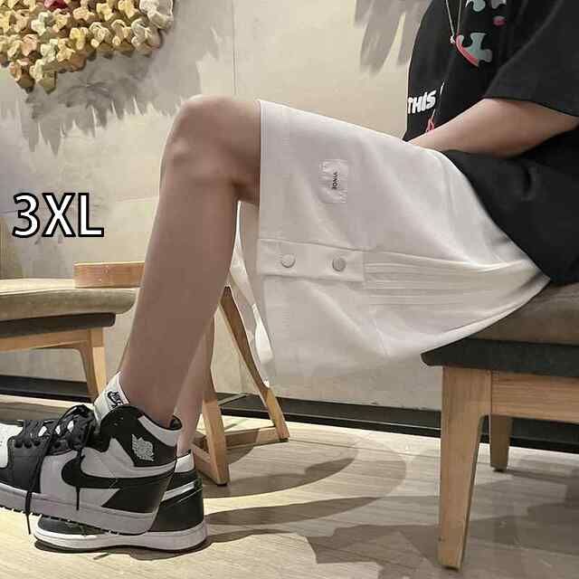 [3XL]メンズ ファッション 服 男性用 オシャレ シンプル 大人 かっこいい 大きいサイズ ストリート 紳士服 夏 カップル ストライプ サイド ブレスト ショーツ カジュアル ヒップ ホップ オーバ