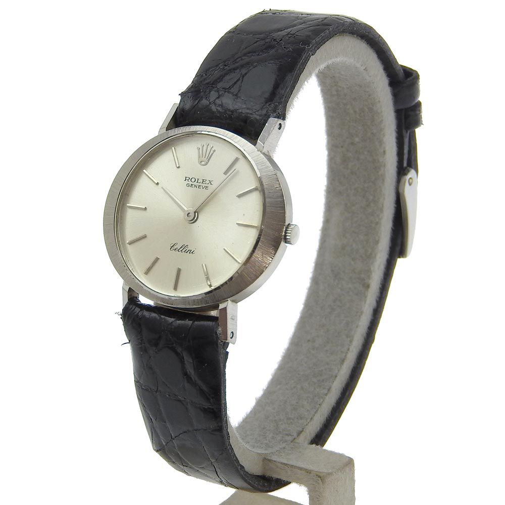 ロレックス チェリーニ Cal.1600 シルバー文字盤 K18WG 手巻 男女兼用 腕時計 純正品 文字盤付 ROLEX ロレックス チェリーニ 文字盤 ムーブメント