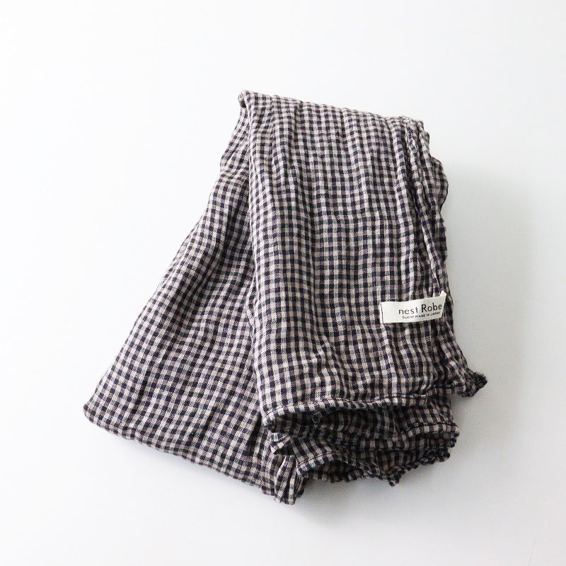 ネストローブ　リネンガーゼギンガムストール　ネイビー Checkered clothes ** | 京都店 | nest Robe Shop Blog | nest