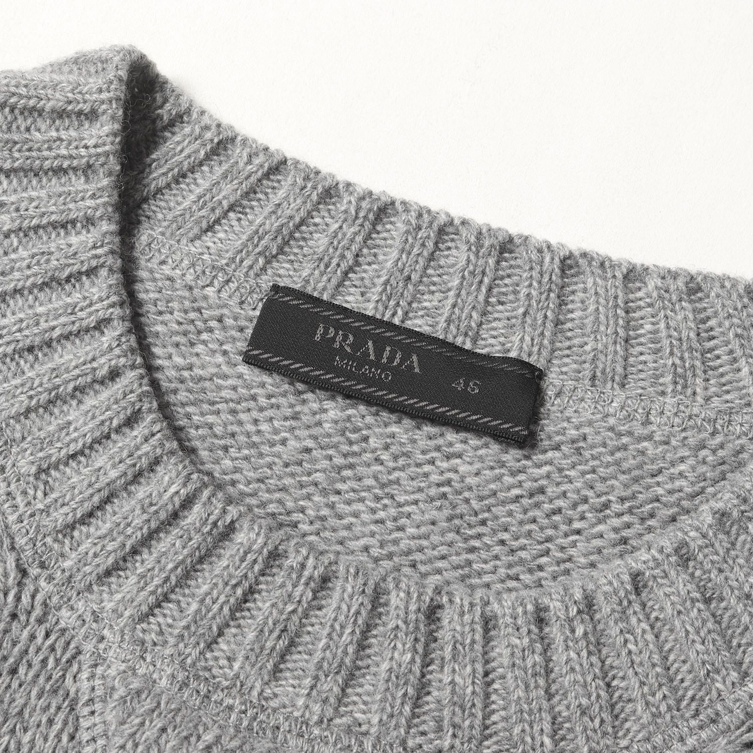 PRADA プラダ ニット ヘザーグレー サイズ:46 | 22AW ロゴ