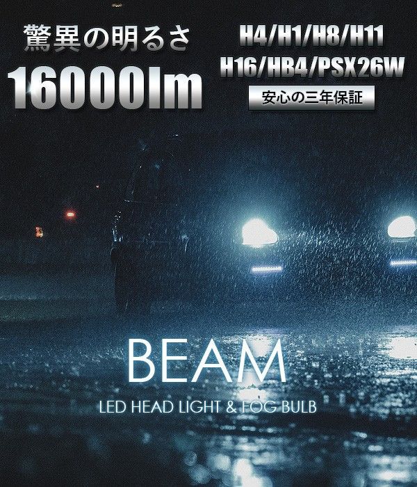 ノート LEDヘッドライト LEDフォグランプ H4 LEDライト 6000K/16000LM