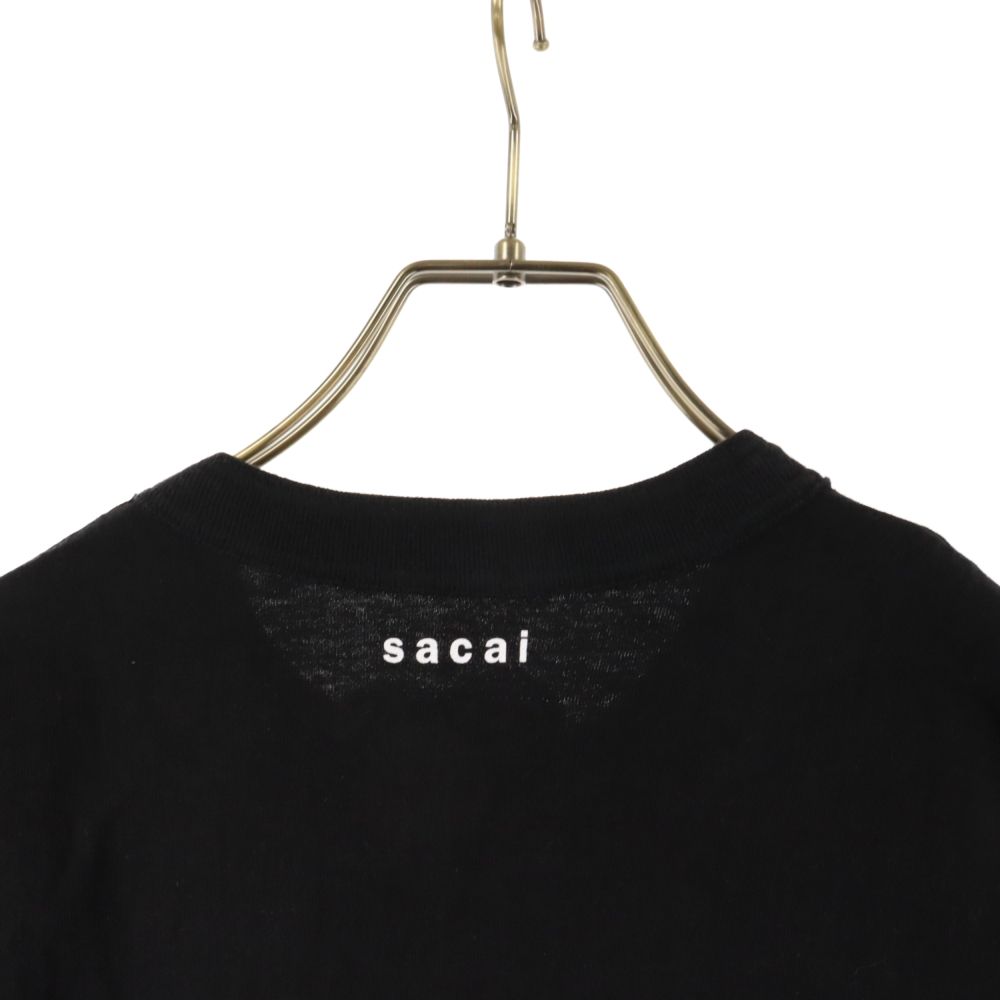 美品 sacai サカイ 半袖カットソー ブラック sacai(サカイ) 24AWGraphic Embroidery T-Shirt半袖Tシャツ24