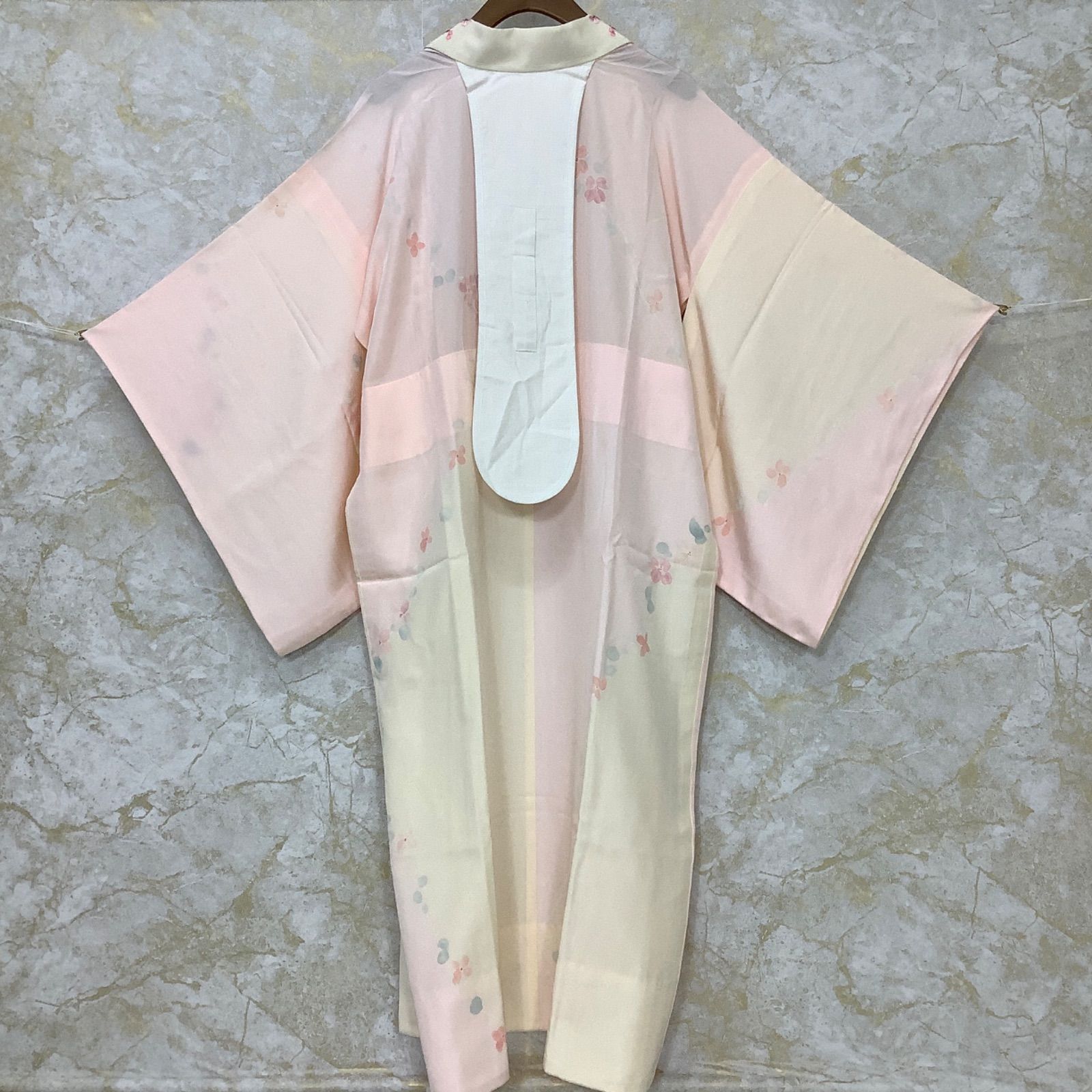 正絹　長襦袢　トールサイズ　新品　小紋　紬　半衿　背抜き付き衿背抜き付き