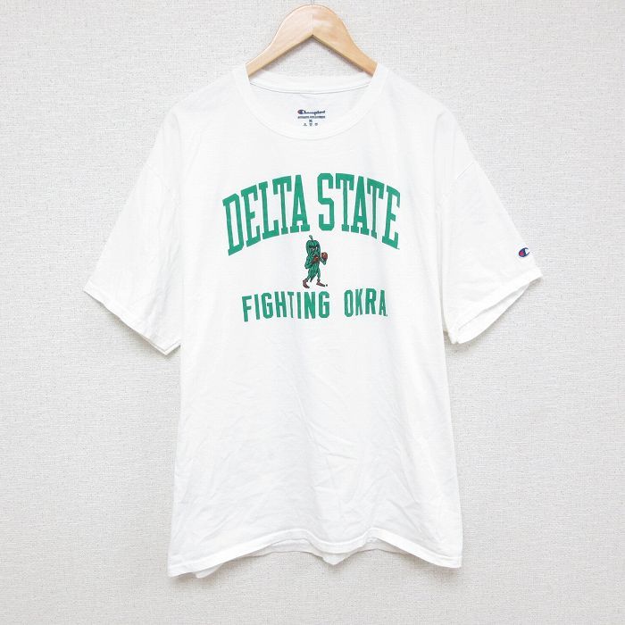 XL/古着 チャンピオン Champion 半袖 ブランド Tシャツ メンズ デルタ クルーネック 白 ホワイト 24apr12 中古