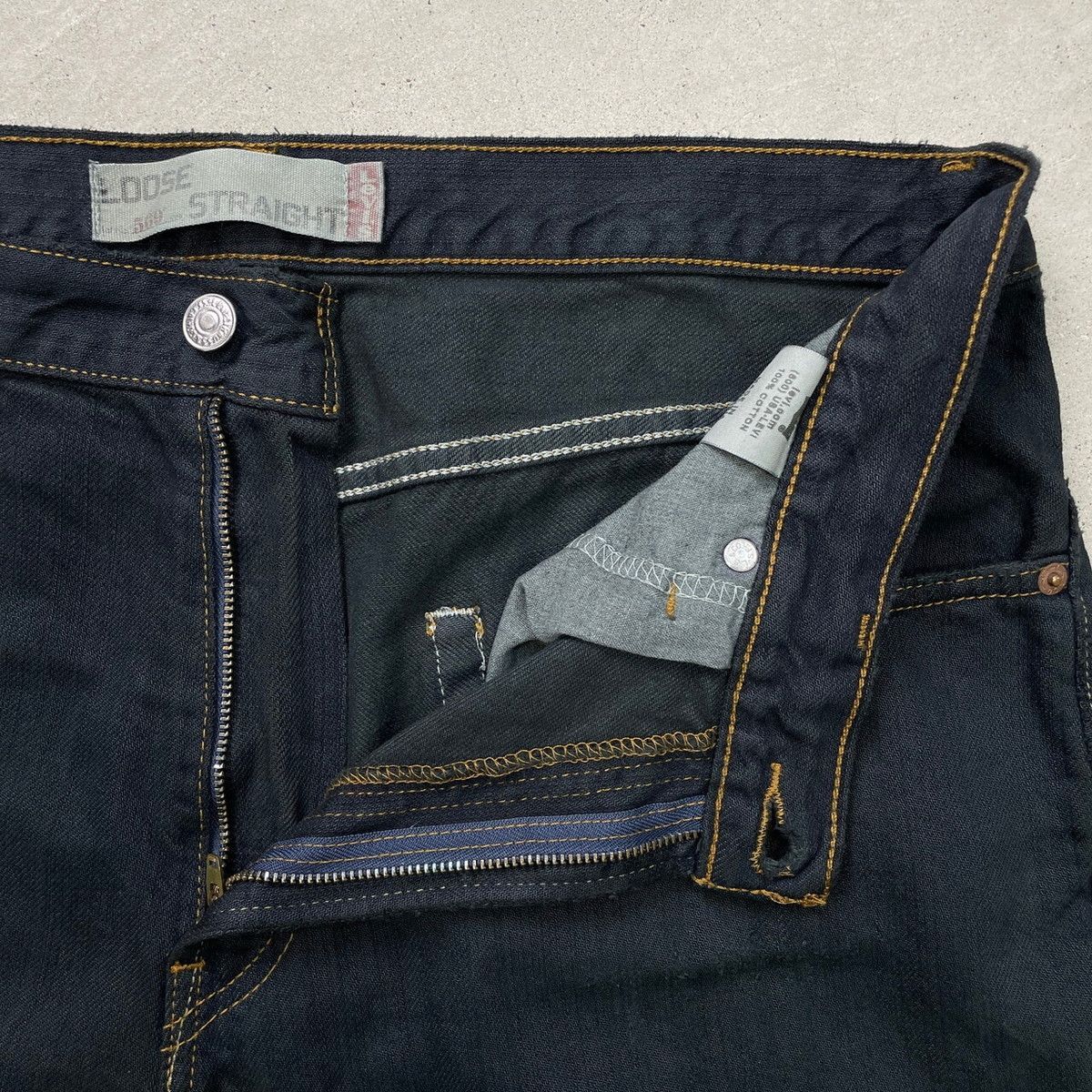 Levi's リーバイス 569 ブラックデニムパンツ ルーズストレート 後染め