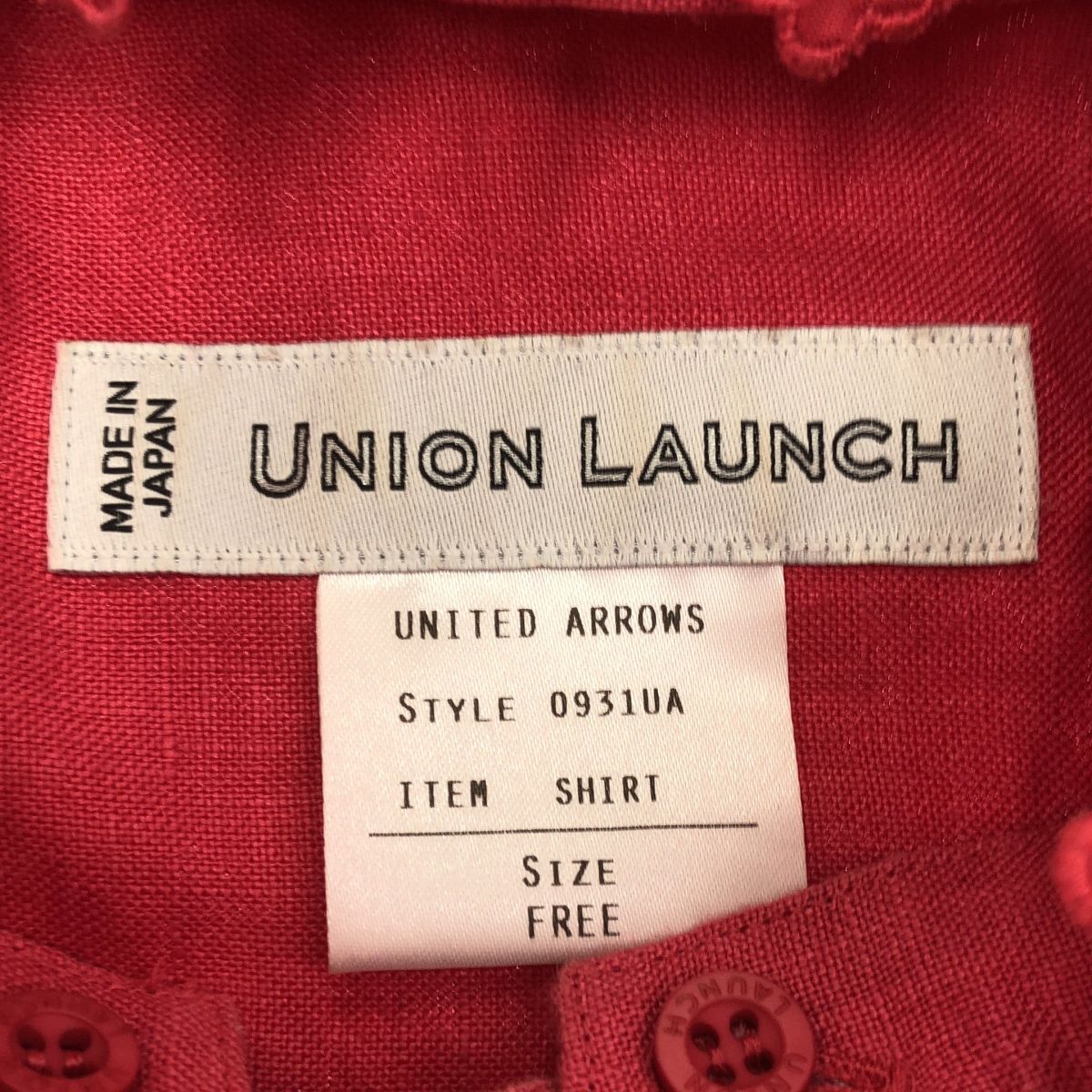 UNION LAUNCH ユニオン ランチ レースカラー ドルマンシャツ 0931UA  