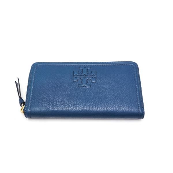 TORY BURCH Tory Burch トリーバーチ ブルー ラウンドファスナー長財布