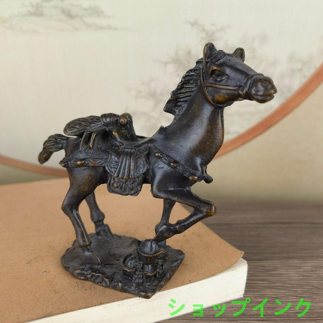 銅器 馬頭印章 干支馬 書房装飾 書道具 文房具 工芸品 置物