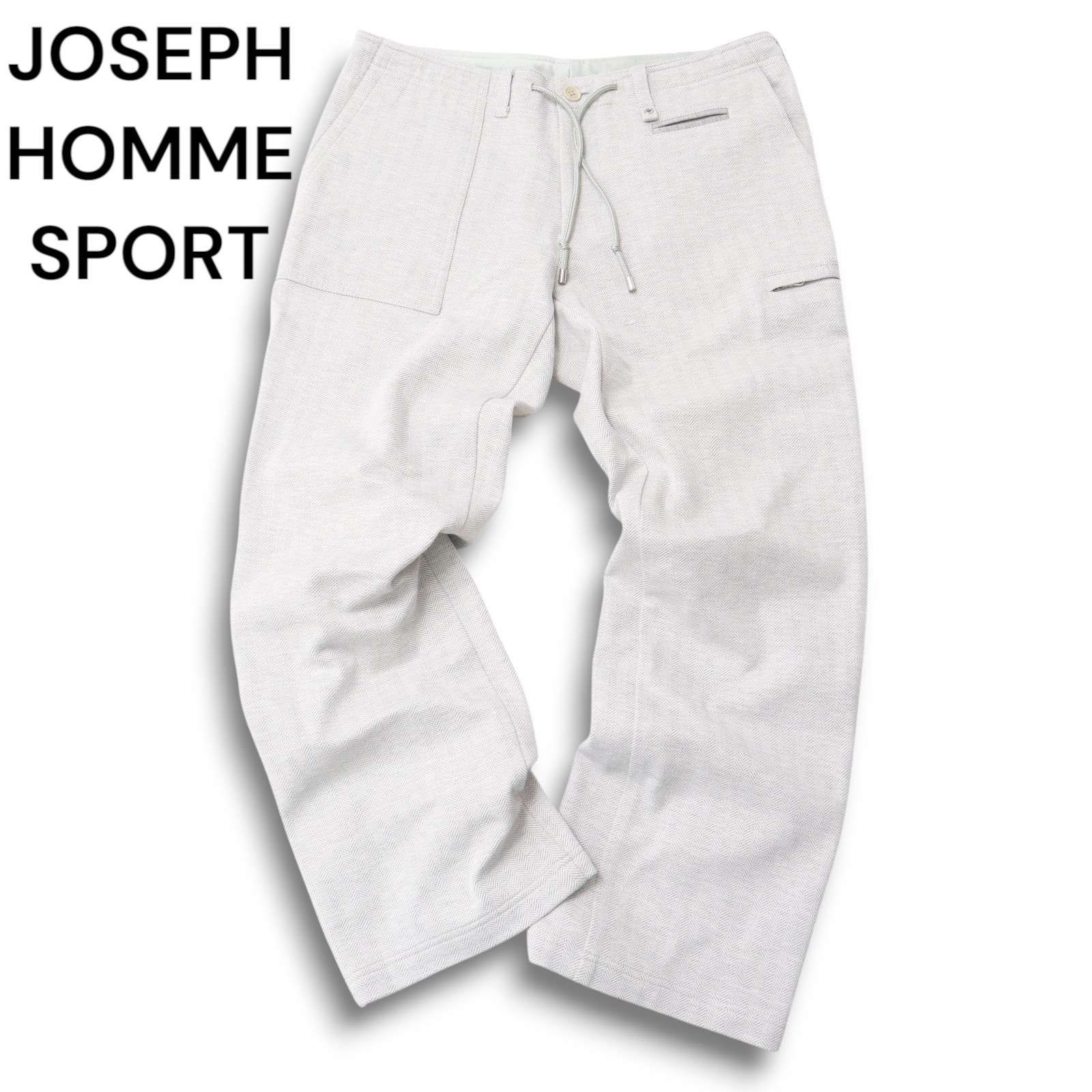 セール，2026 JOSEPH HOMME SPORT ジョセフ オム スポーツ 秋冬★ ヘリンボーン イージー パンツ Sz.50 メンズ 大きいサイズ パンツ