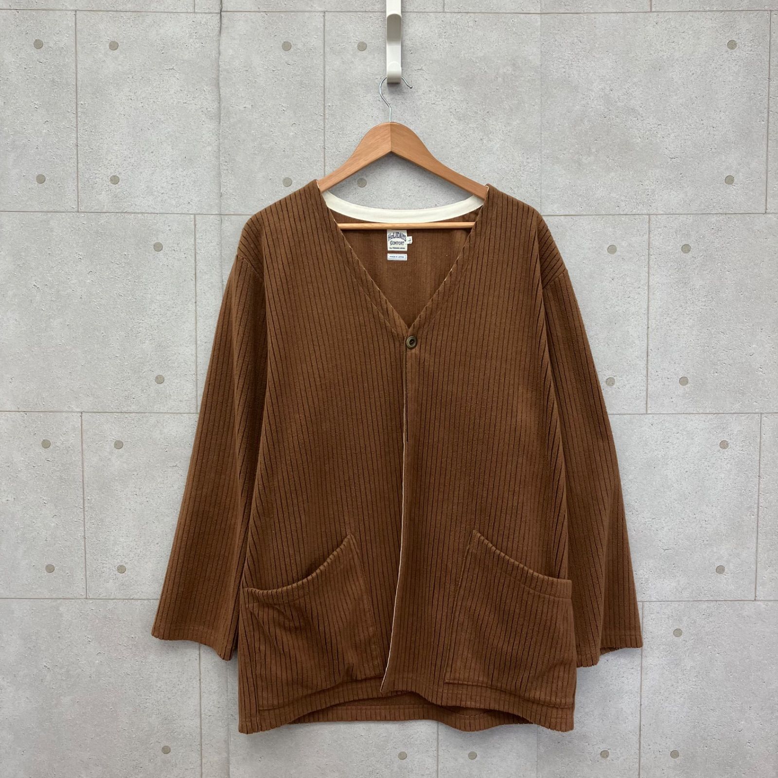 HOLIDAYS COMFORT ノーカラージャケット ブラウン コーデュロイ HB169-10