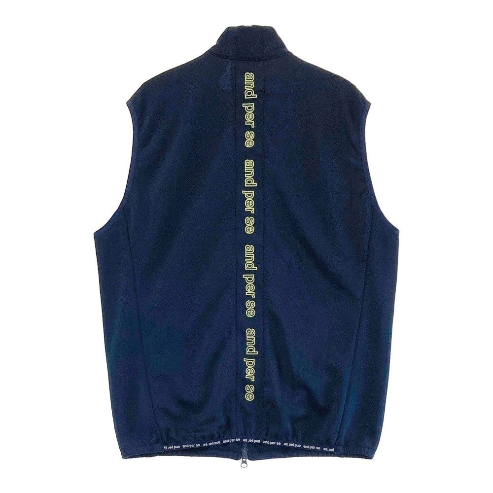 サイズ：M AND PER SE アンパスィ フード付き 中綿ベスト ネイビー系